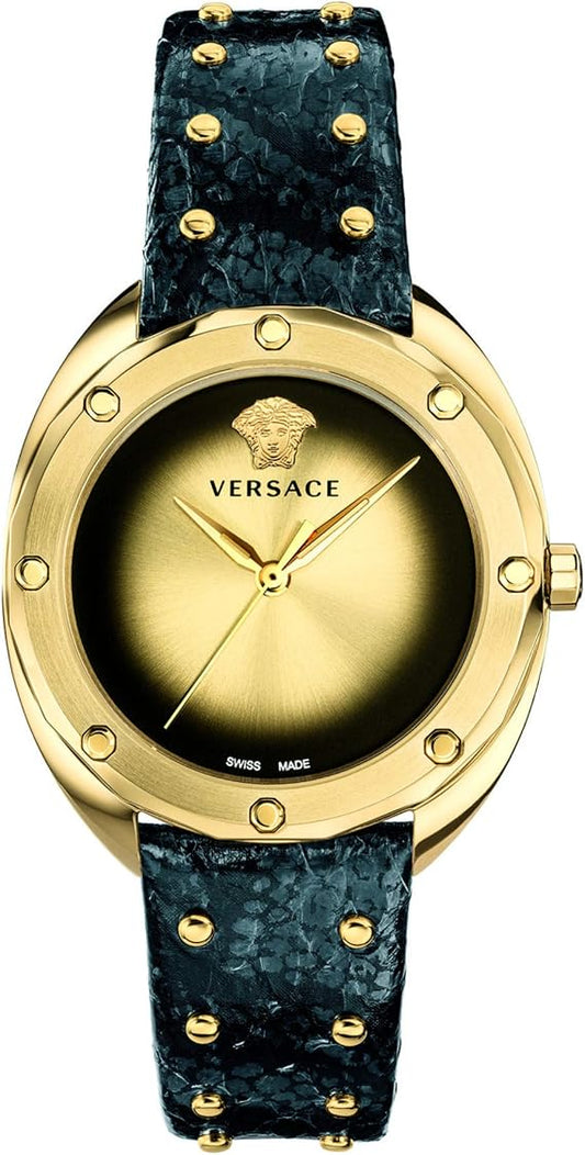 Versace Shadov Quartz Champagne Dial Ladies Watch VEBM00318