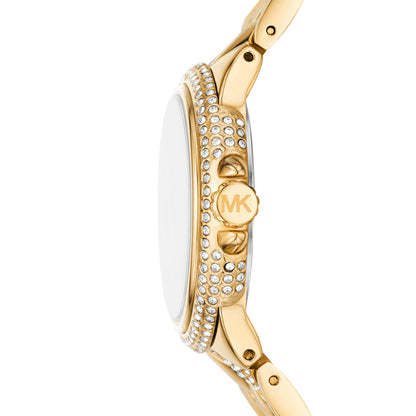 Michael Kors Mini Camille Pavé White Dial Gold Women's Watch - MK4801