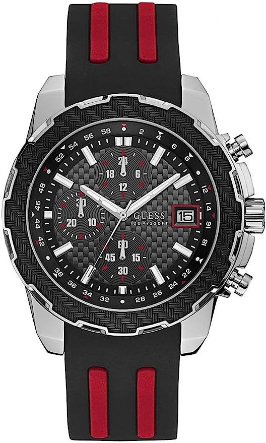 Guess Men's Chronograph Quartz Watch with Silicone Strap Men's Watch  W1047G1 - Big Daddy Watches