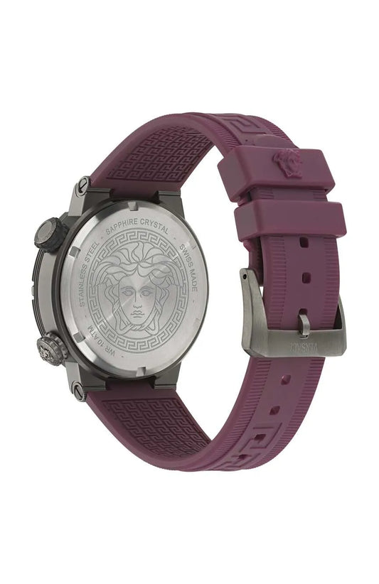 Versace Greca Logo Diver Swiss Movt Black Dial Watch - VE8G00224