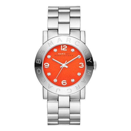 Marc By Marc Jacobs Red Dial Stainless Steel Ladies Amy Watch MBM3302