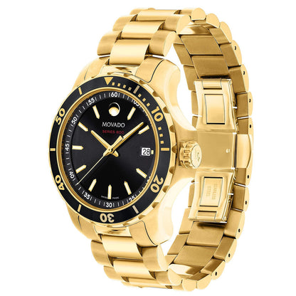 Movado Series 800 Swiss Chronograph Performance Gold Tone Watch 2600145