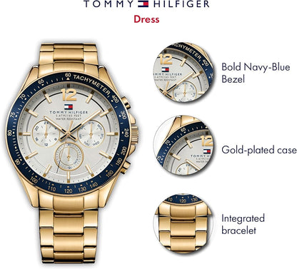 Tommy Hilfiger Luke Multifunction White Dial Gold Men's Watch - 1791121