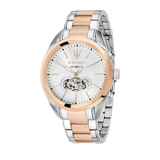 Maserati Traguardo Automatic Silver Open Heart Dial Men's Watch R8823112001