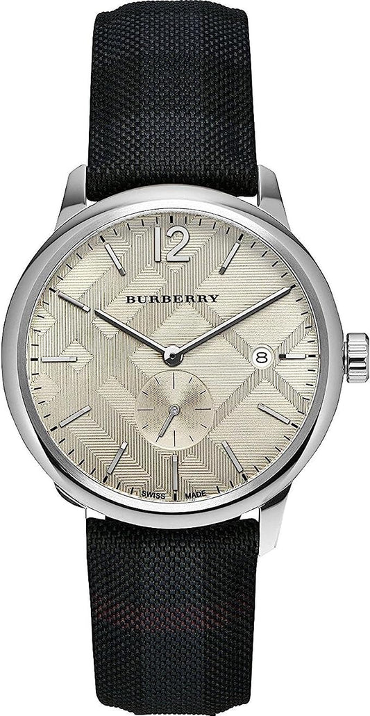 Burberry Check Stamped Leather Strap Men's Watch BU10008