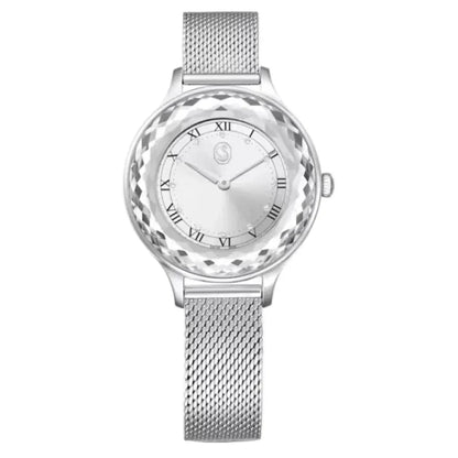 Swarovski Octea Nova Sapphire Glass Bezel Silver Dial Silver Steel Women's Watch 5650039