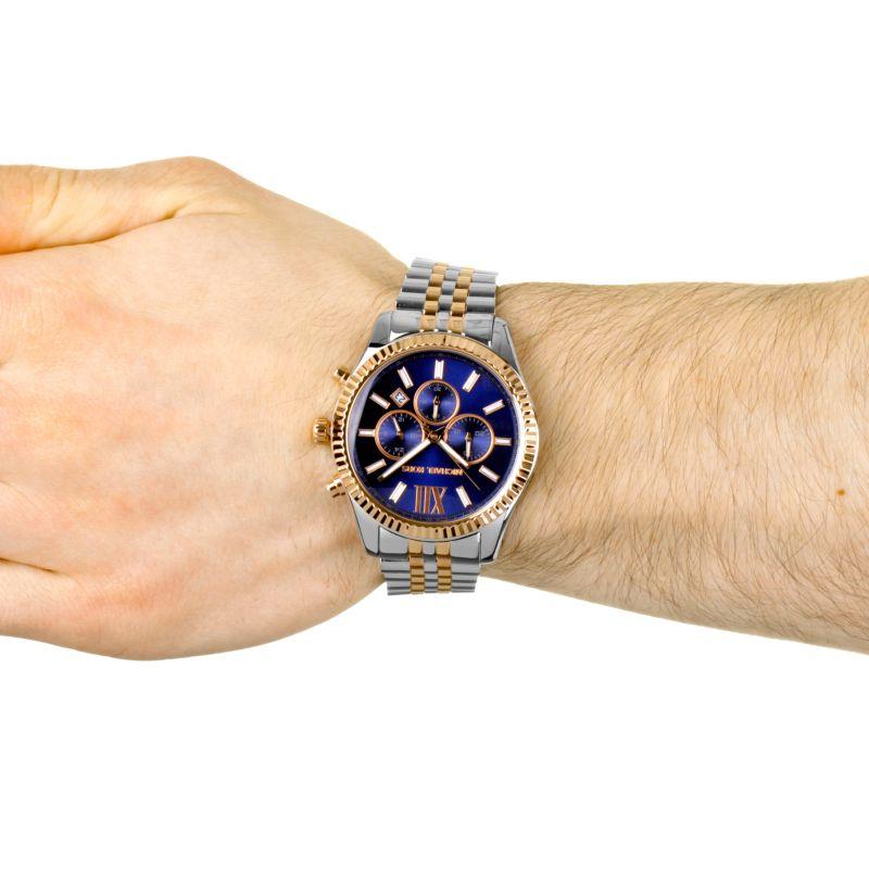 Michael Kors Lexington Chronograph Navy Dial Two-Tone Unisex Watch MK8412