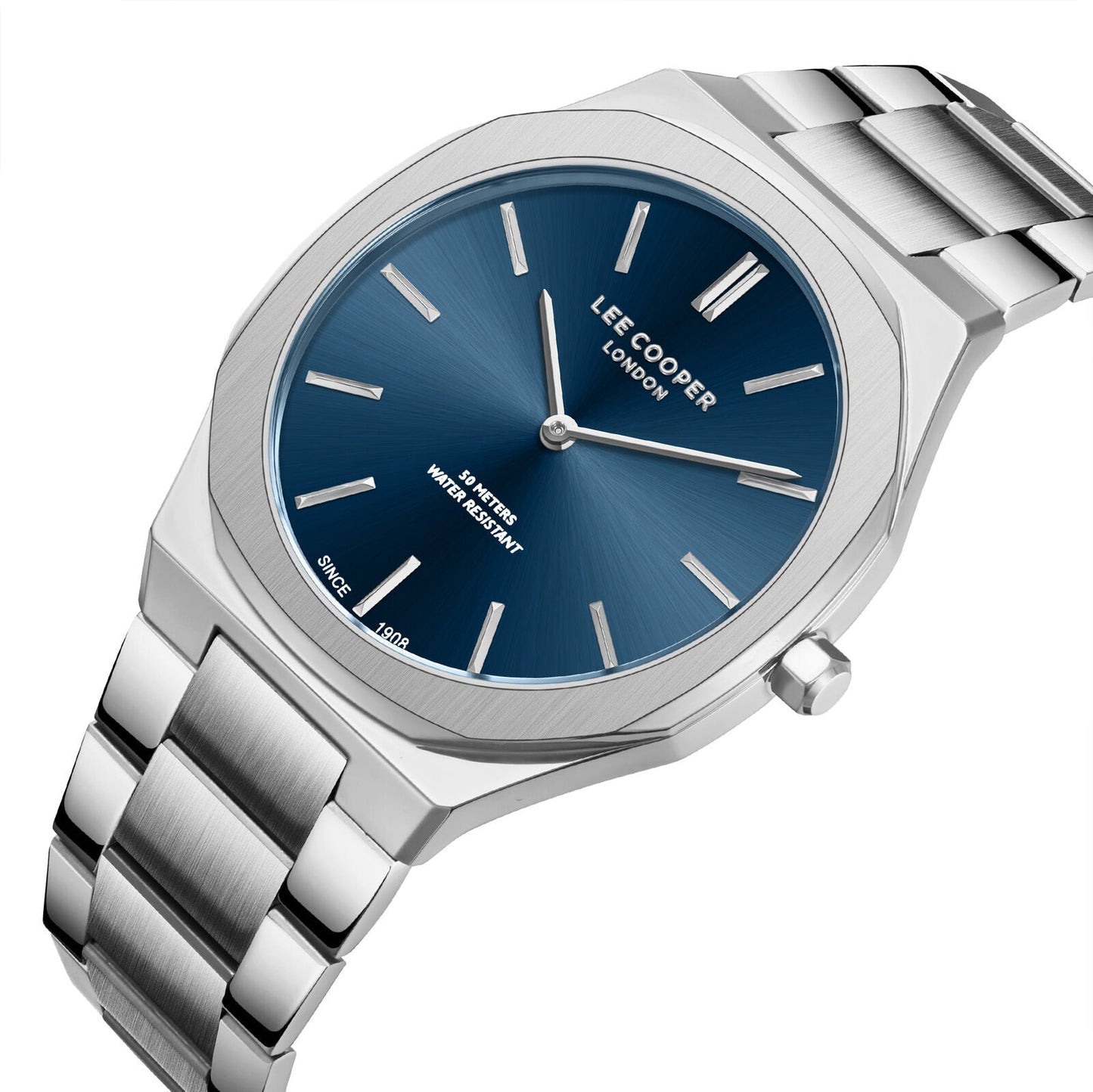Lee Cooper Classic Blue Dial Silver Watch - LC08275.390