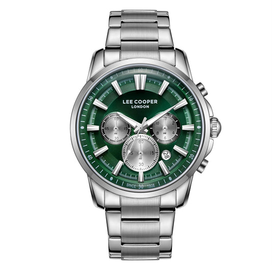 Lee Cooper Malo Multifunction Green Dial Silver Watch - LC08068.370