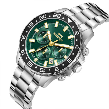 Slazenger Multifunction Green Dial Silver Watch - SL.09.2552.2.04