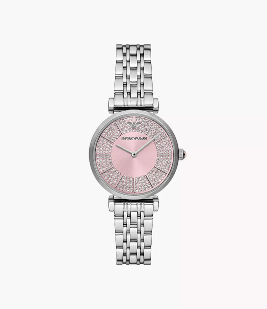 Emporio Armani Gianni T-Bar 32mm Ladies Watch Pink AR11686