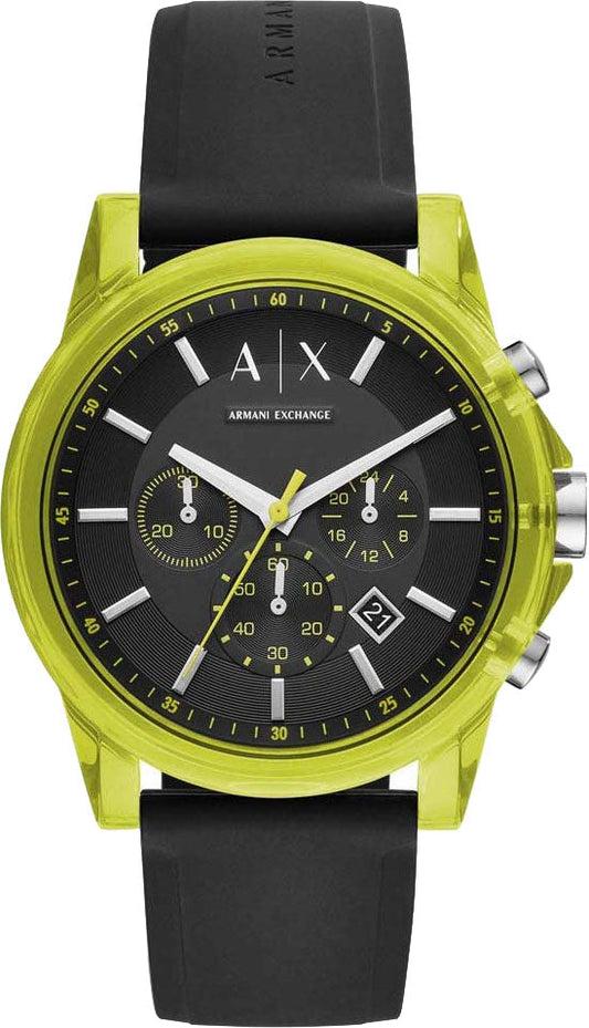 Armani Exchange Outer Banks Chronograph Black & Green Watch - AX1337