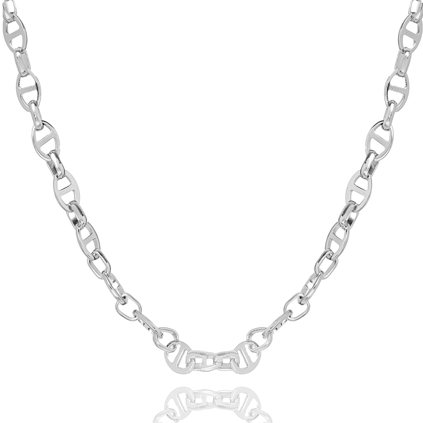 Big Daddy 8MM Silver Steel Mariner Link Chain
