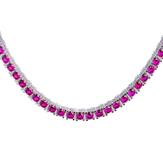 Big Daddy 4MM Silver Ruby Tennis Chain