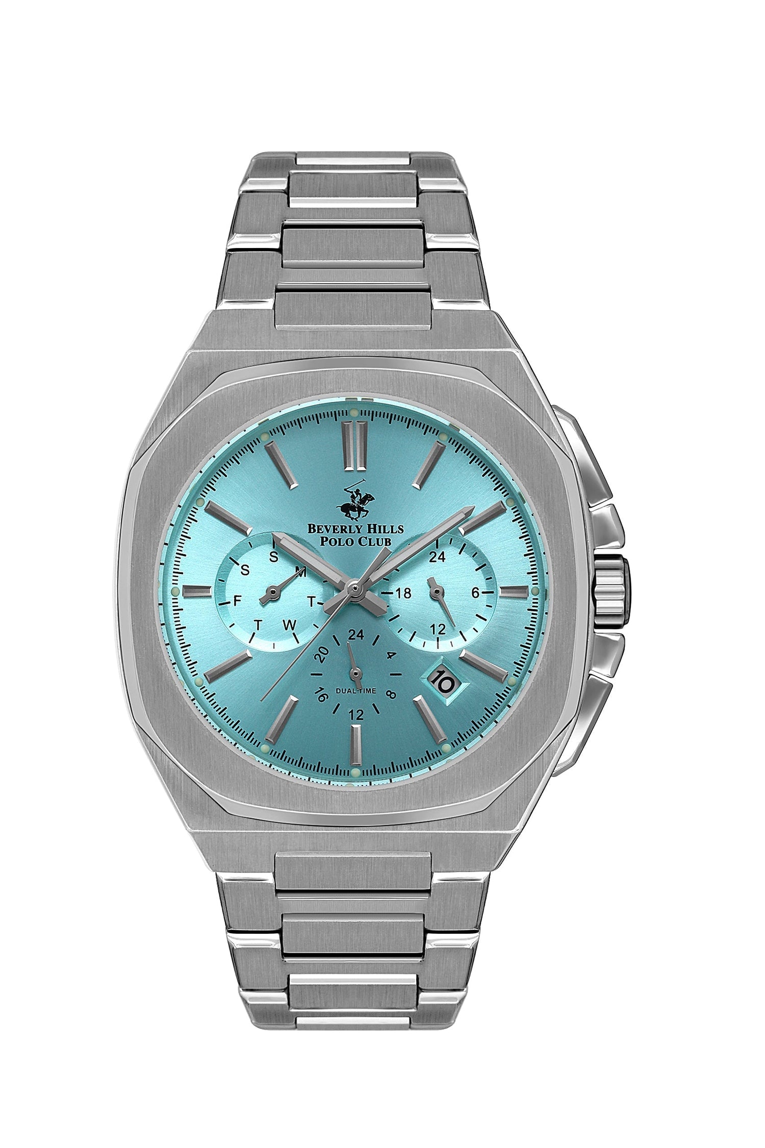 BEVERLY HILLS POLO CLUB Men's Silver Chronograph Metal Watch