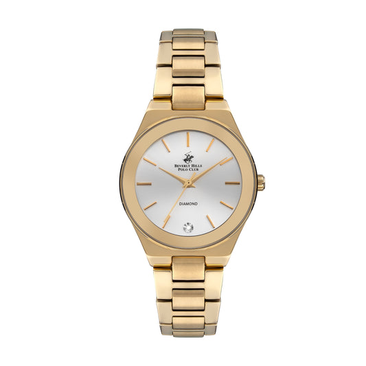 BEVERLY HILLS POLO CLUB Women's Analog Silver Sunray Dial Watch - BP3229X.130