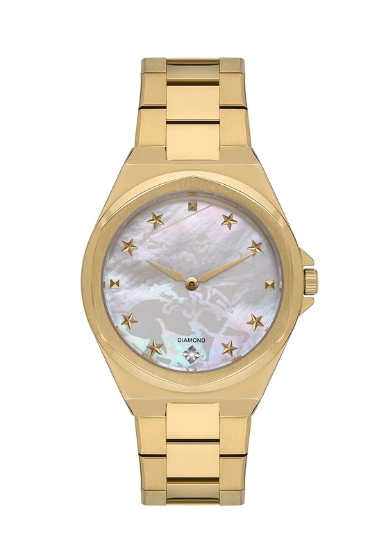 BEVERLY HILLS POLO CLUB Gold & MOP Diamond Watch – BP3570X.120