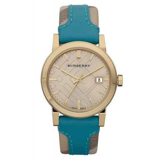 Burberry Turquoise Leather Strap Women's Watch BU9112