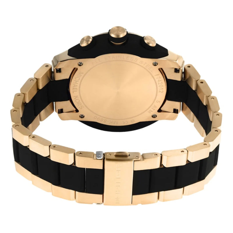 Michael Kors Lennox Chronograph Black Dial Two Tone Steel Strap Watch for Men MK8990