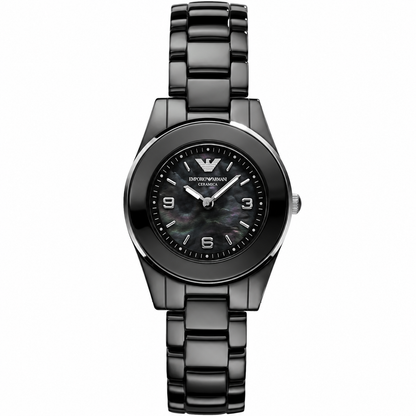 Emporio Armani Leo Small Black Ceramic Women's Watch - AR1438