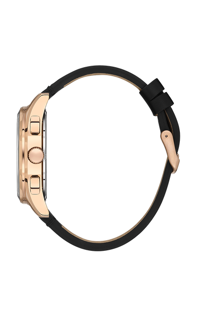 Daniel Klein Exclusive Multifunction Black Genuine Leather Strap Watch - DK.1.13902-3