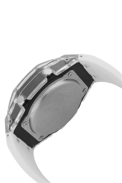 Daniel Klein Digital Grey Dial White Silicon Strap Watch - DK.2100-4
