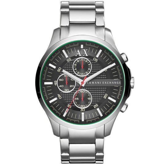 Armani Exchange Hampton Chronograph Black Dial Silver Watch - AX2163