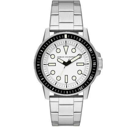 Armani Exchange Leonardo White Dial Silver Men's Watch - AX1853