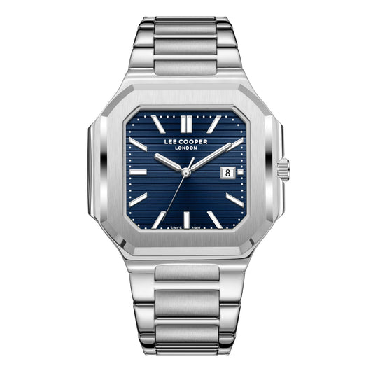 Lee Cooper Maxime Square Case Blue Dial Silver Watch - LC08269.390