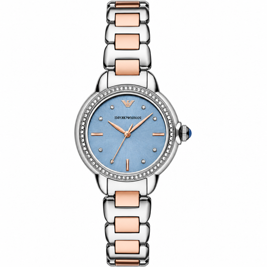 Emporio Armani Mia Blue Sunray Dial Two-tone Women's Watch - AR11597