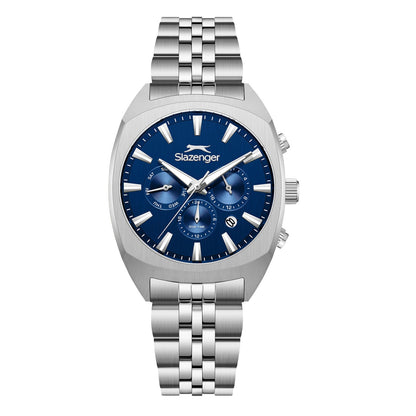 Slazenger Luminous Multifuntion Dark Blue Sunray Dial Silver Watch - SL.09.2574.2.390