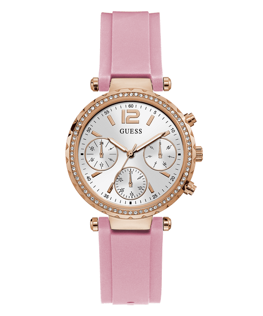 Guess Solstice Rose Gold Silicone Women's Watch GW0113L4