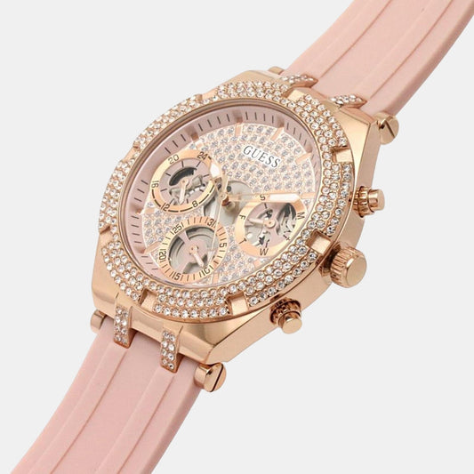 Guess Heiress Rose Gold Silicone Strap Women's Watch GW0407L3