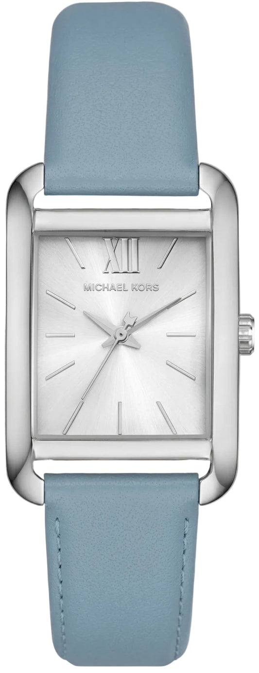 Michael Kors Petite Monroe Silver-Tone and Leather Women's Watch - MKO1061