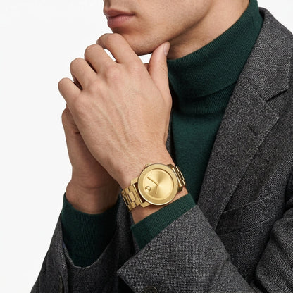 Movado Bold Champagne Yellow Gold Ion Plated Watch 3600085