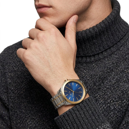 Armani Exchange Nico Blue Dial Two-Tone Watch - AX2332