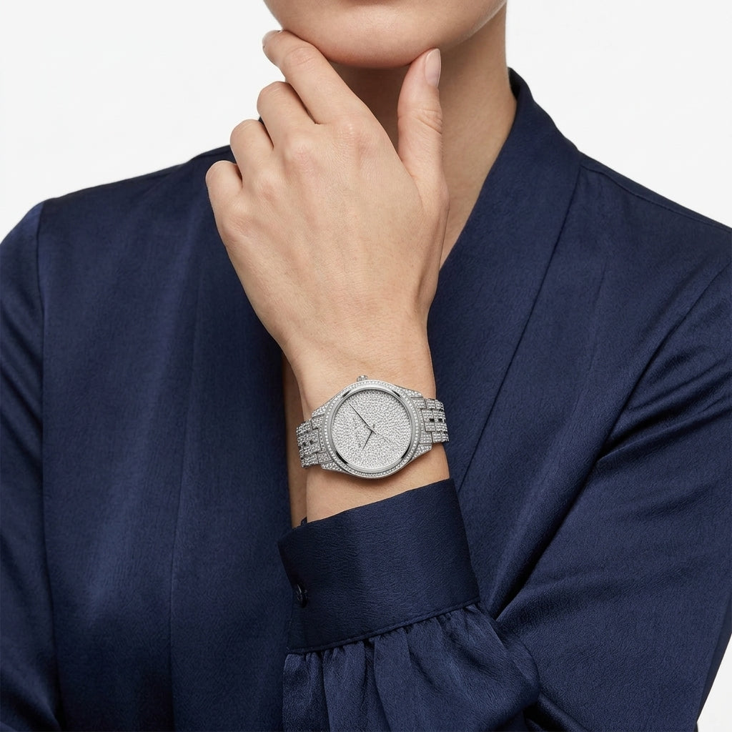 Michael Kors Lauryn Pave Silver-Tone Women's Watch - MK3717