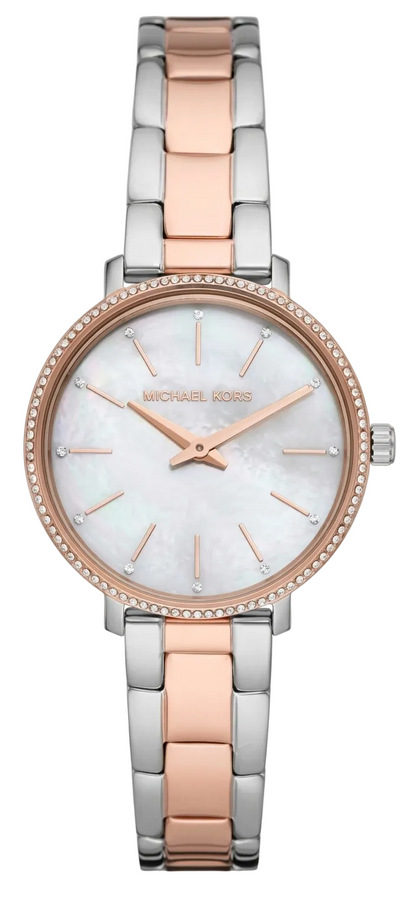 Michael Kors Pyper Quartz Mother of Pearl White Dial Two Tone Steel Strap Watch For Women - MK1066