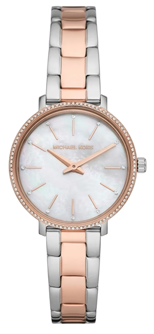 Michael Kors Pyper Quartz Mother of Pearl White Dial Two Tone Steel Strap Watch For Women - MK1066