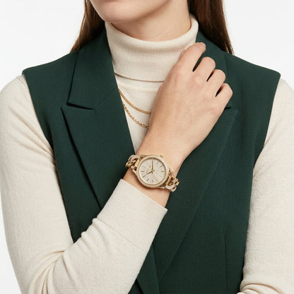 Michael Kors Catelyn Quartz Crystal Glitz Dial Gold-Tone Women's Watch - MK4674