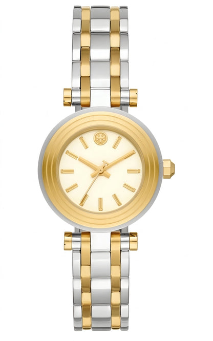 Tory Burch Gold Tone St Steel Ivory Dial Women's Watch TBW9013