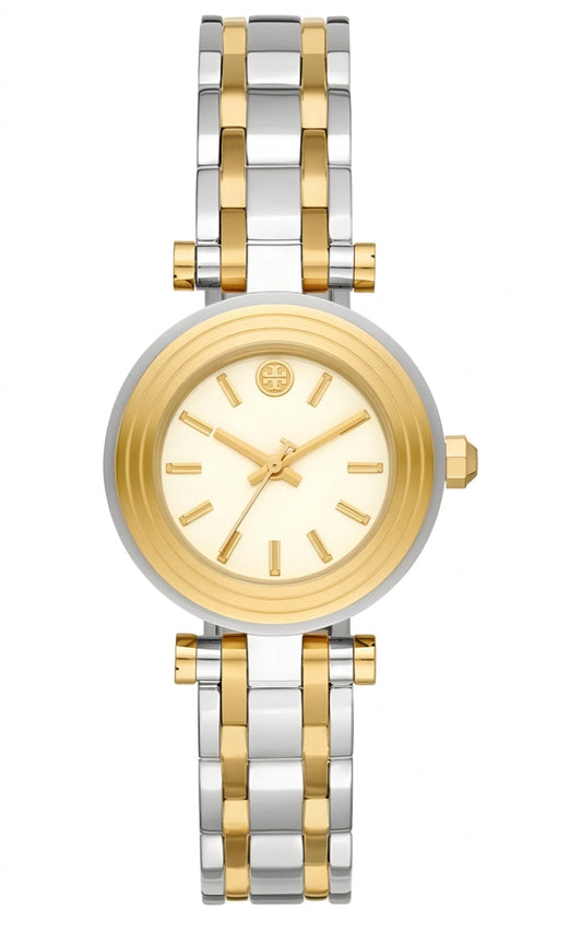 Tory Burch Gold Tone St Steel Ivory Dial Women's Watch TBW9013