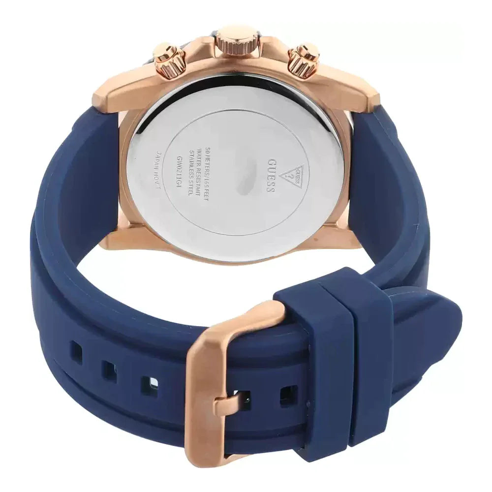 Guess Rose Gold Chronograph Silicone Strap Men's Watch GW0211G4