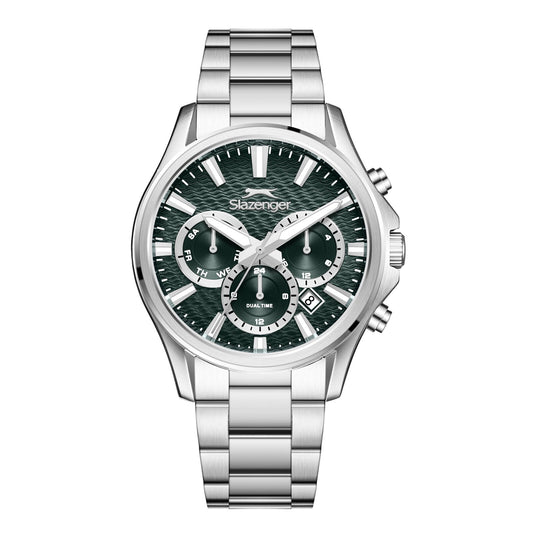Slazenger Oversized Multifunction Emerald Dial Silver Watch - SL.09.2601.2.370