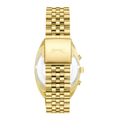 Slazenger Luminous Multifunction Silver Sunray Dial Gold Watch - SL.09.2574.2.130