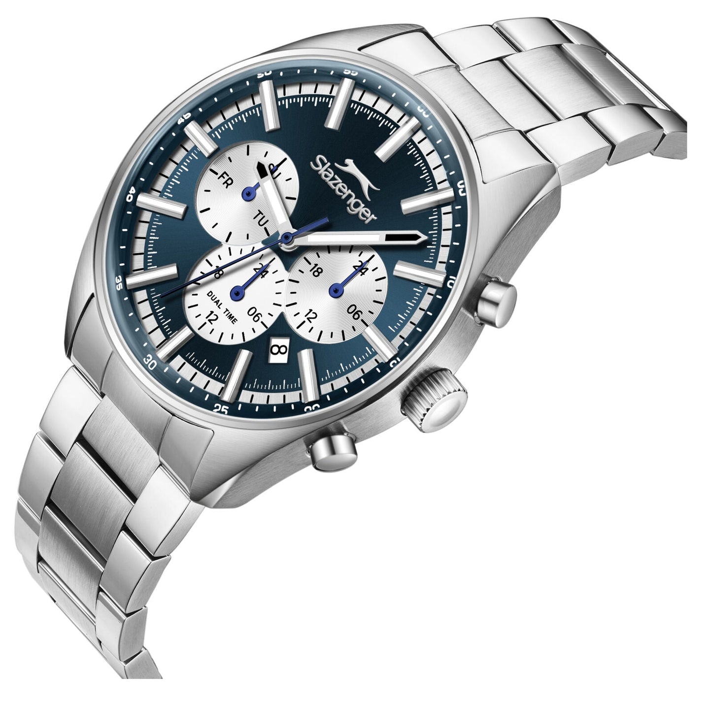 Slazenger Classic Sport Multifunction Blue Dial Silver Watch SL.09.2602.2.360