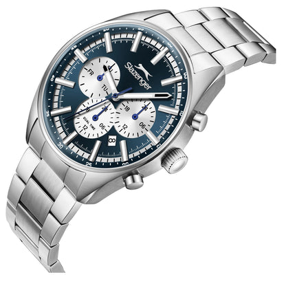 Slazenger Classic Sport Multifunction Blue Dial Silver Watch SL.09.2602.2.360