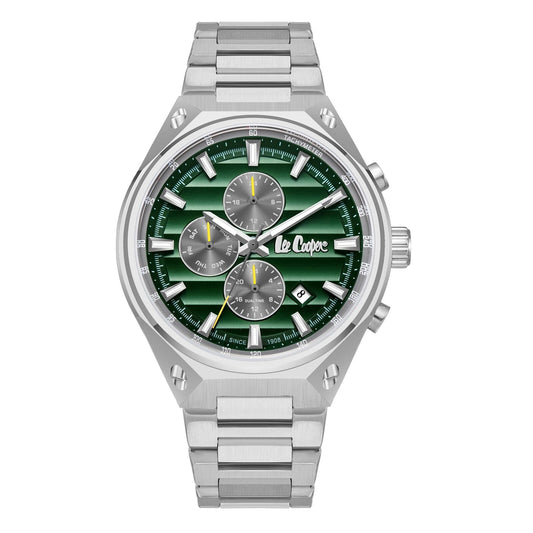 Lee Cooper Gavinus Multifuntion Green Dial Silver Watch - LC08026.370