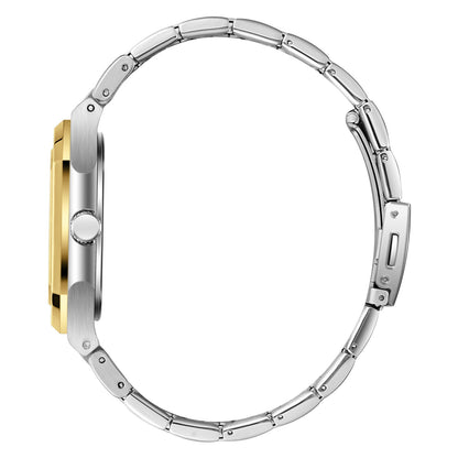 Lee Cooper Maxime Square Case Silver Dial Two Tone Watch - LC08269.230