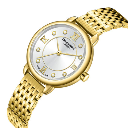 Lee Cooper Elegance Silver Dial Gold Watch - LC08287.130